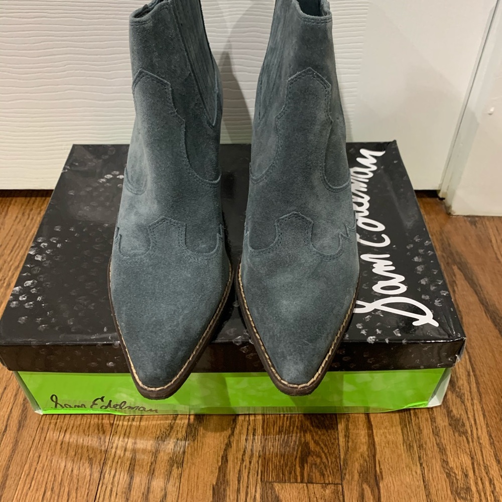 sam edelman 7.5 blue suede boots